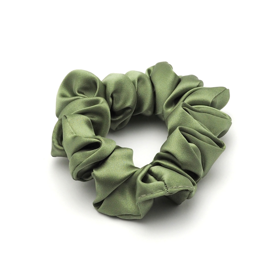 JGS-020 Jedwabna gumka do w�os�w scrunchie oliwkowa